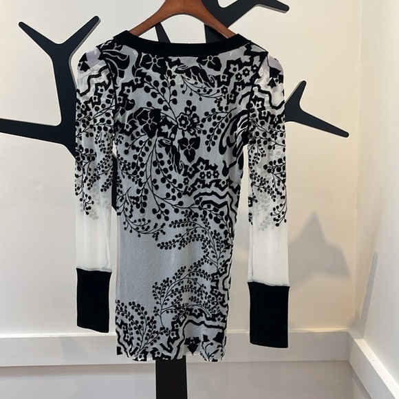 FUZZI black velour and white tunic or mini dress size small - Picture 2 of 6